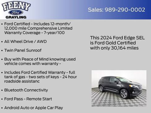 Certified 2024 Ford Edge SEL w/ Convenience Package AWD/4WD image 4