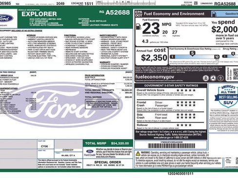 Used 2024 Ford Explorer Limited w/ Limited Technology Package AWD/4WD image 3
