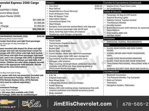 New 2025 Chevrolet Express 2500 w/ Driver Convenience Package RWD image 5