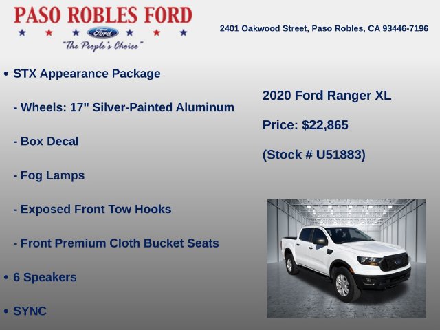 Used 2020 Ford Ranger XL w/ Equipment Group 101A Mid RWD image 11