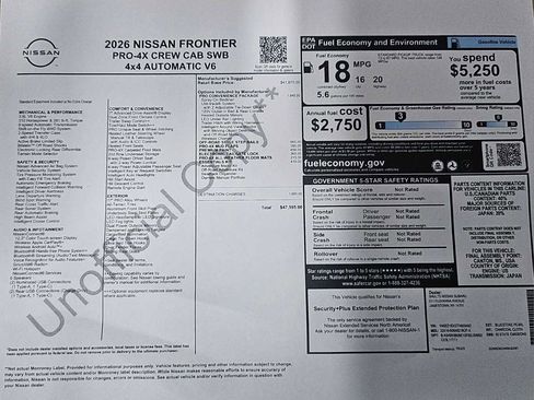 New 2026 Nissan Frontier PRO-4X w/ Pro-4x Convenience Package image 11