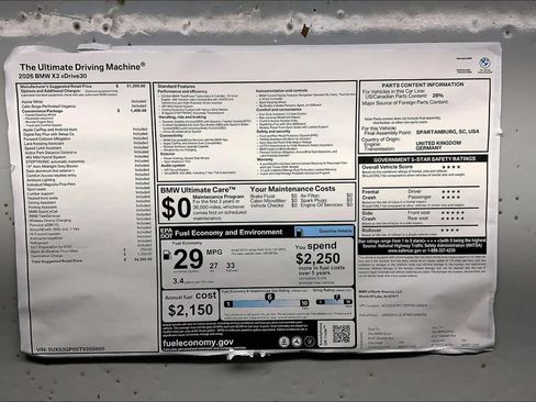 New 2026 BMW X3 xDrive30i w/ Convenience Package AWD/4WD image 12