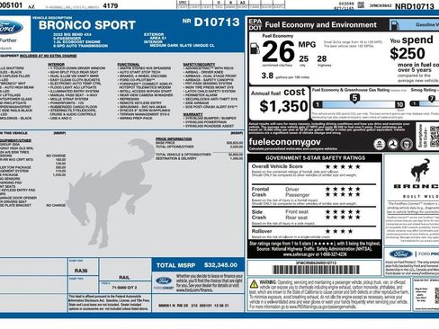 Used 2022 Ford Bronco Sport Big Bend w/ Convenience Package AWD/4WD image 4
