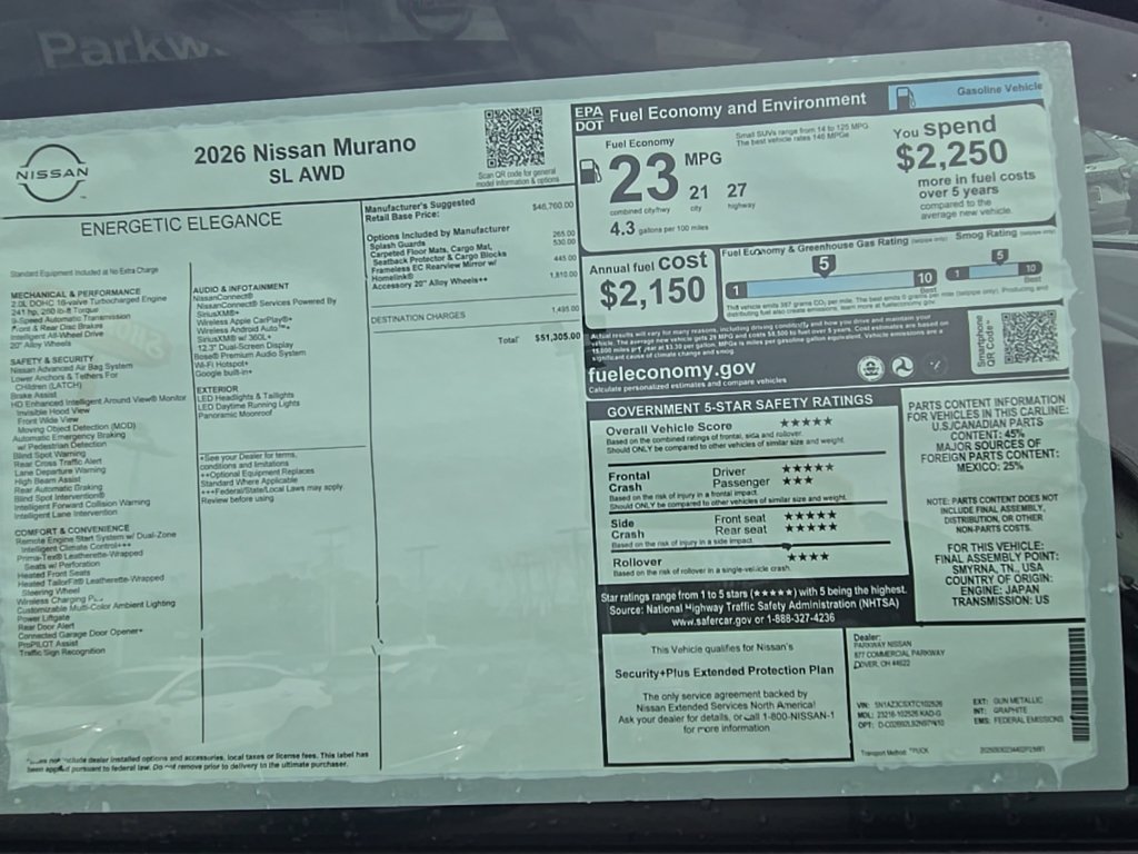 New 2026 Nissan Murano SL AWD/4WD image 45