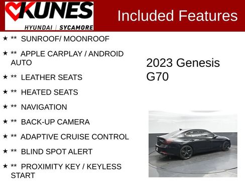 Used 2023 Genesis G70 3.3T w/ Sport Advanced Package AWD/4WD image 2