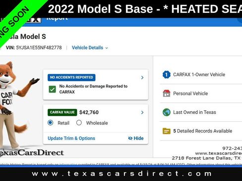 Used 2022 Tesla Model S AWD/4WD image 8