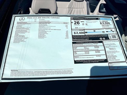 New 2026 Mercedes-Benz CLE 300 4MATIC Cabriolet image 14