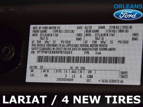 Used 2022 Ford F150 Lariat w/ Equipment Group 502A High image 16