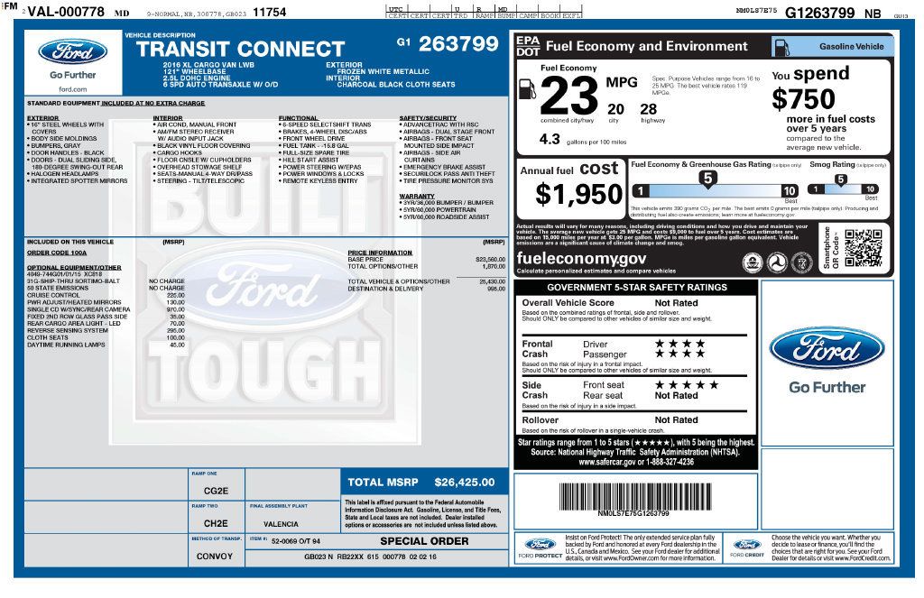 Used 2016 Ford Transit Connect XL FWD image 6