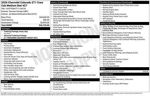 New 2026 Chevrolet Colorado Z71 AWD/4WD image 20
