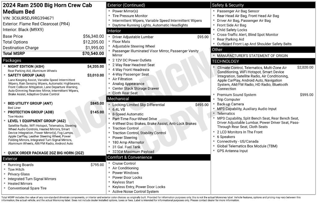 Used 2024 RAM 2500 Big Horn w/ Night Edition AWD/4WD image 45