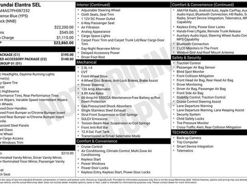 Used 2023 Hyundai Elantra SEL w/ Cargo Package image 7