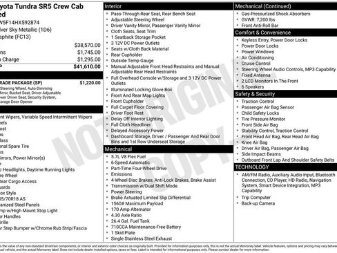 Used 2017 Toyota Tundra SR5 w/ SR5 Upgrade Package AWD/4WD image 1
