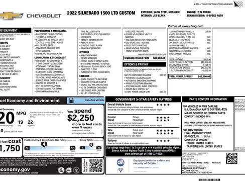 Used 2022 Chevrolet Silverado 1500 Custom w/ Safety Confidence Package image 3