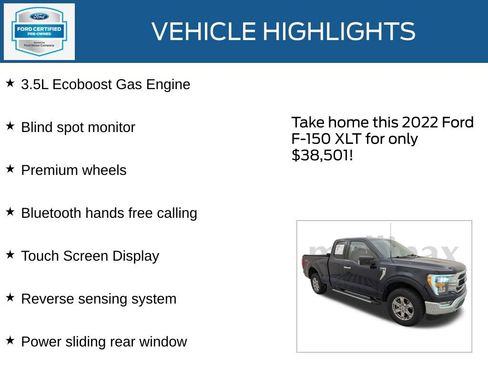Certified 2022 Ford F150 XLT w/ Equipment Group 302A High image 24