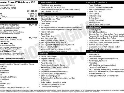 Used 2017 Chevrolet Cruze LT w/ Sun And Sound Package FWD image 2
