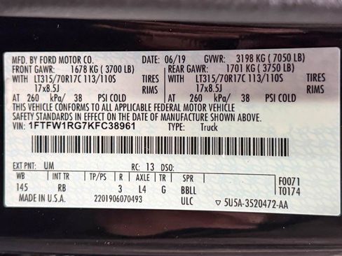 Used 2019 Ford F150 Raptor w/ Equipment Group 802A Luxury image 50