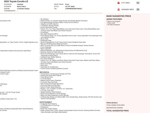 Used 2022 Toyota Corolla LE image 2