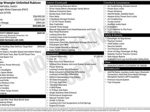 Used 2016 Jeep Wrangler Unlimited Rubicon w/ Connectivity Group AWD/4WD image 40