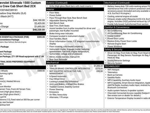 Used 2021 Chevrolet Silverado 1500 Custom Trail Boss w/ LPO, Dark Essentials Package AWD/4WD image 6