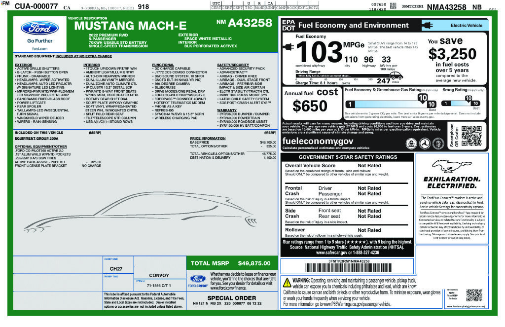 Certified 2022 Ford Mustang Mach-E Premium RWD image 6