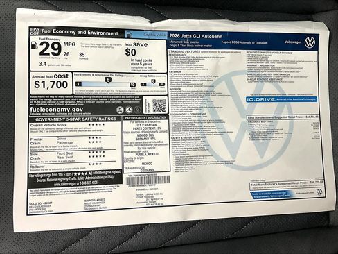 New 2026 Volkswagen Jetta GLI Autobahn image 36