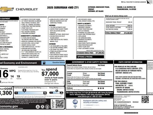 Used 2025 Chevrolet Suburban Z71 AWD/4WD image 3