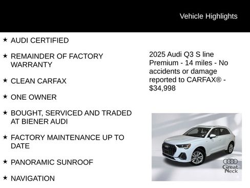Certified 2025 Audi Q3 2.0T Premium w/ Convenience Package image 9