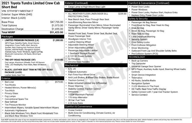 Used 2021 Toyota Tundra Limited w/ Limited Premium Package AWD/4WD image 36
