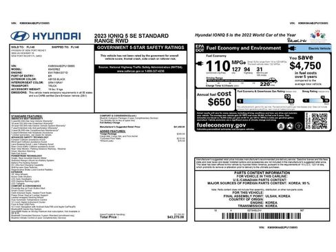 Used 2023 Hyundai Ioniq 5 SE w/ Cargo Package RWD image 2