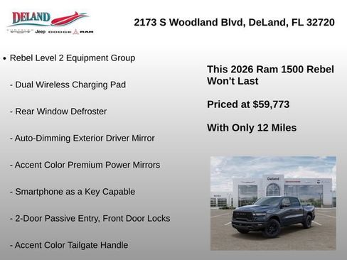 New 2026 RAM 1500 Rebel w/ Rebel Level 2 Equipment Group AWD/4WD image 6