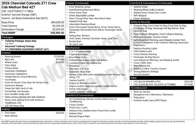 New 2026 Chevrolet Colorado Z71 AWD/4WD image 4