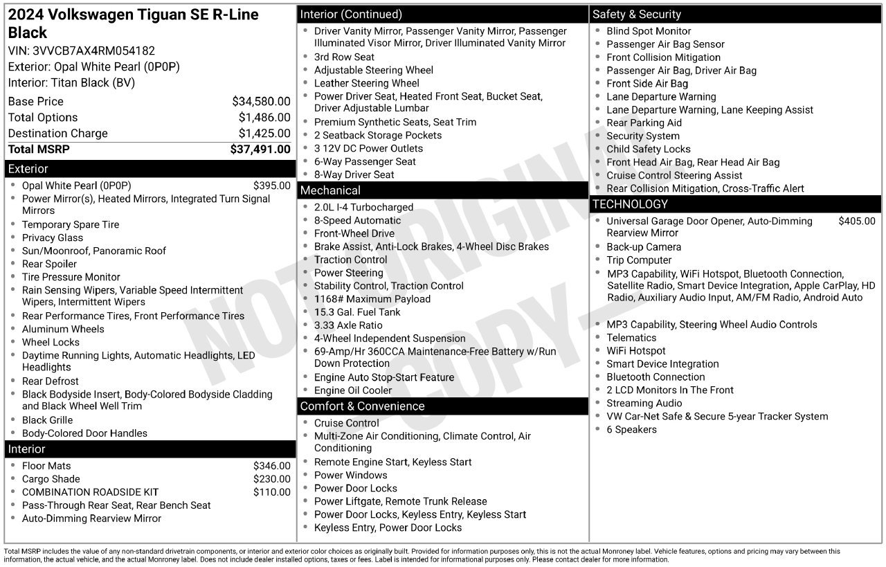 Used 2024 Volkswagen Tiguan SE R-Line FWD image 9