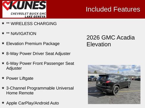 New 2026 GMC Acadia Elevation w/ Black Edition AWD/4WD image 3