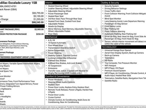 Used 2019 Cadillac Escalade Luxury w/ LPO, Radiant Package AWD/4WD image 36