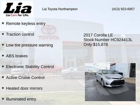 Used 2017 Toyota Corolla LE w/ Carpet Mat Package (TMS) image 3