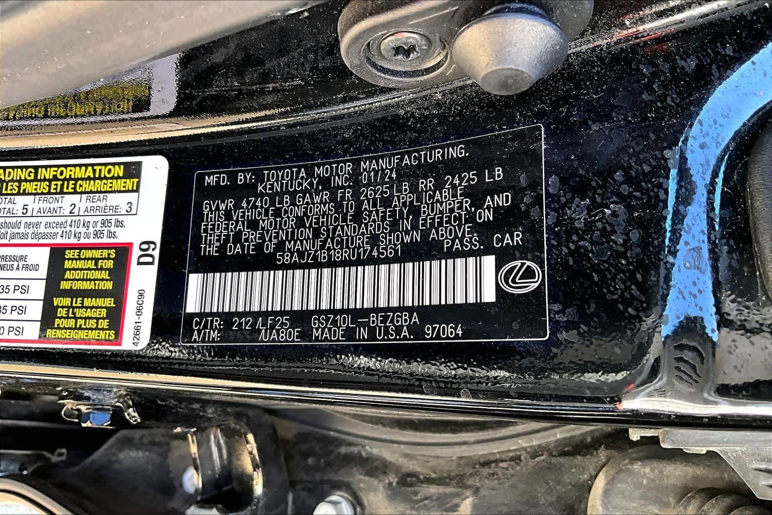 Used 2024 Lexus ES 350 F Sport w/ Accessory Package (Z2) FWD image 35