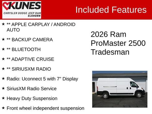 Used 2026 RAM ProMaster 2500 w/ Convenience Group FWD image 2