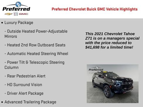 Certified 2021 Chevrolet Tahoe Z71 w/ Z71 Signature Package image 6