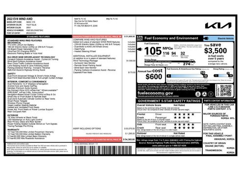 Used 2022 Kia EV6 Wind w/ Wind Technology Package image 2