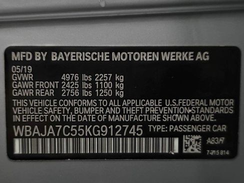Used 2019 BMW 530i xDrive w/ Convenience Package AWD/4WD image 45