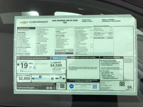 New 2026 Chevrolet Colorado W/T image 21