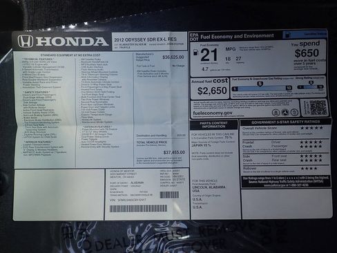 Used 2012 Honda Odyssey EX-L image 27