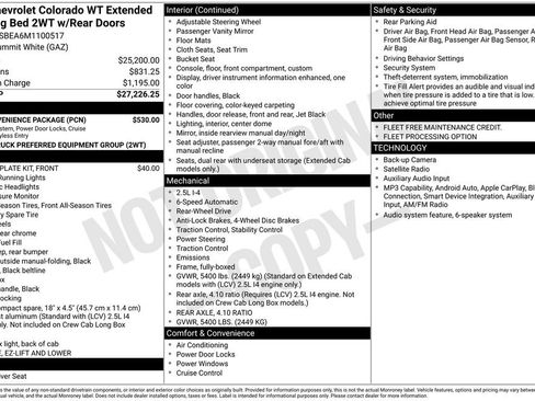 Used 2021 Chevrolet Colorado W/T w/ WT Convenience Package RWD image 7