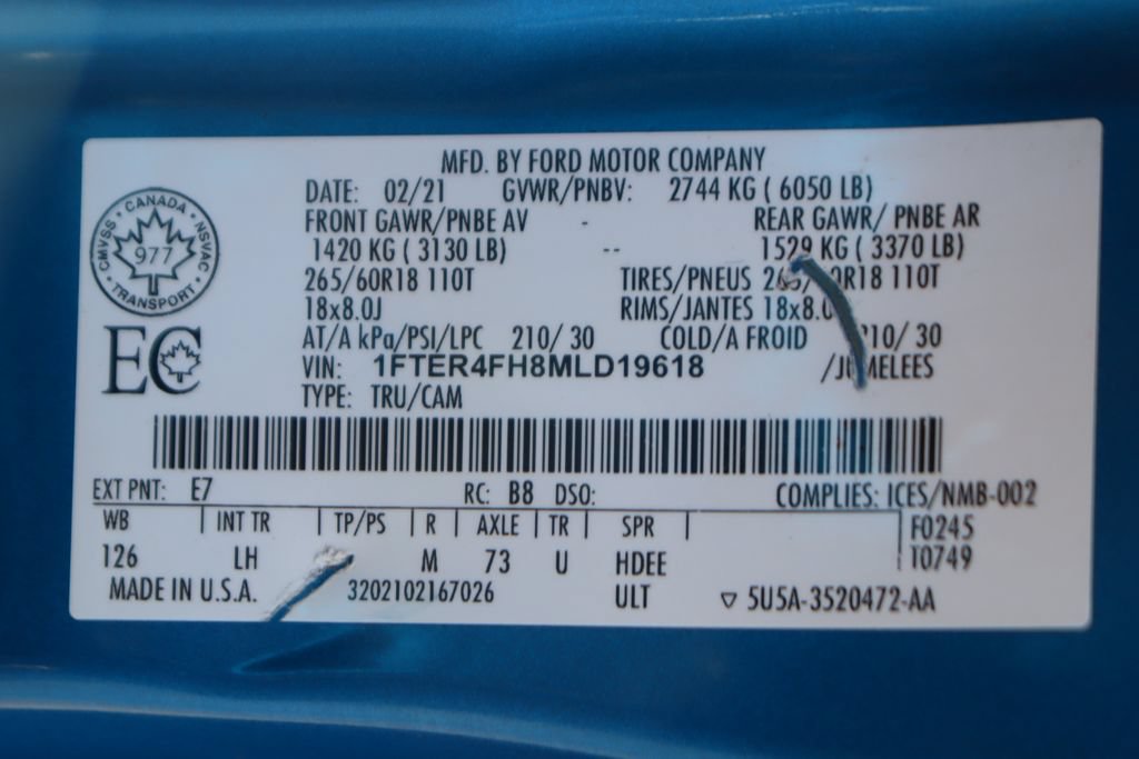 Used 2021 Ford Ranger XLT w/ Equipment Group 302A High AWD/4WD image 50