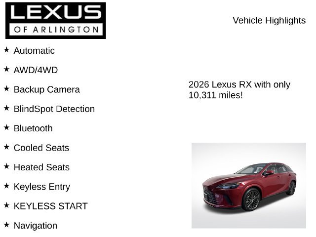 Used 2026 Lexus RX 350 AWD w/ Convenience Package image 8