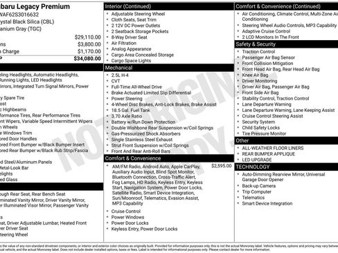 Used 2025 Subaru Legacy Premium image 3