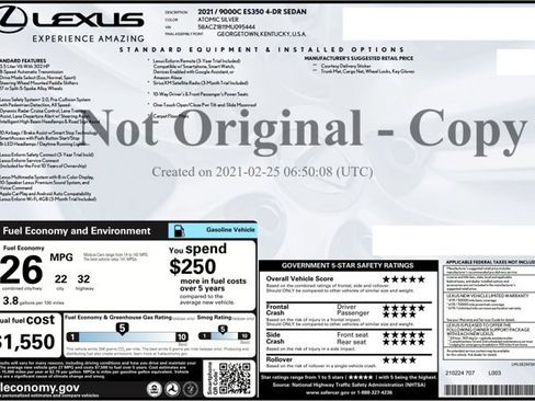 Used 2021 Lexus ES 350 w/ Accessory Package FWD image 27