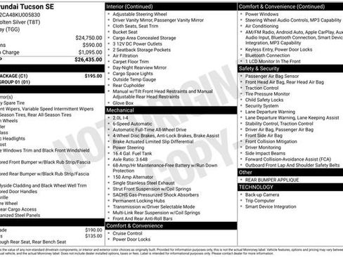 Used 2019 Hyundai Tucson SE w/ Cargo Package AWD/4WD image 11