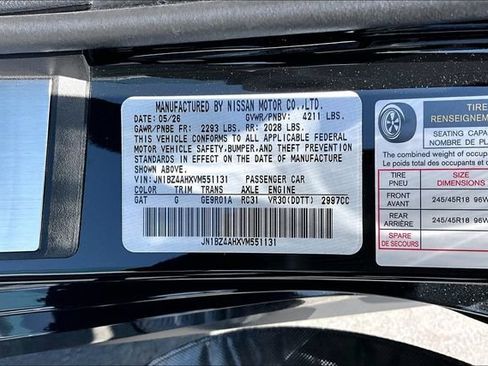 New 2027 Nissan Z Performance w/ Essentials Package (Sport) RWD image 8